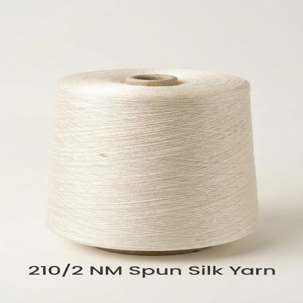 Mulberry Spun Silk Yarn - 210/2 Nm - Color: Natural White