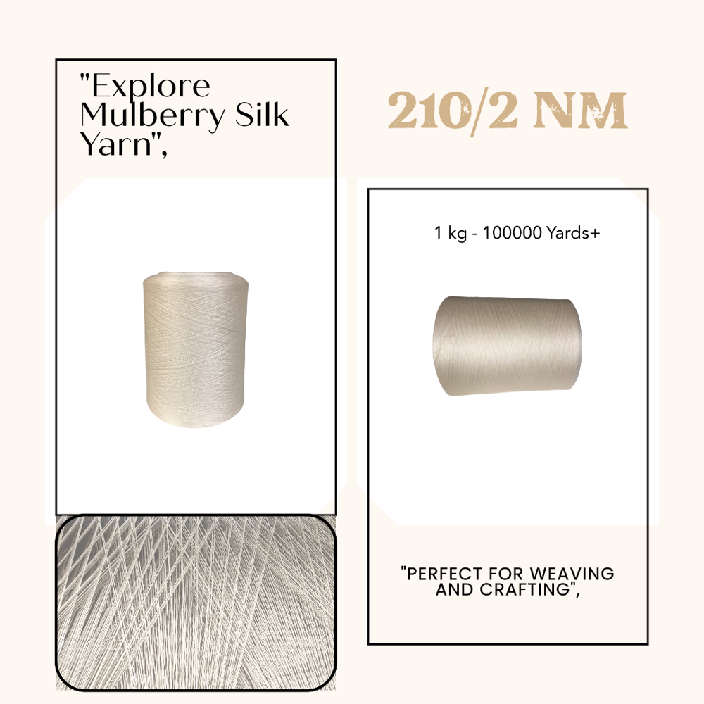 Mulberry combed spun silk yarn - 210/2 NM