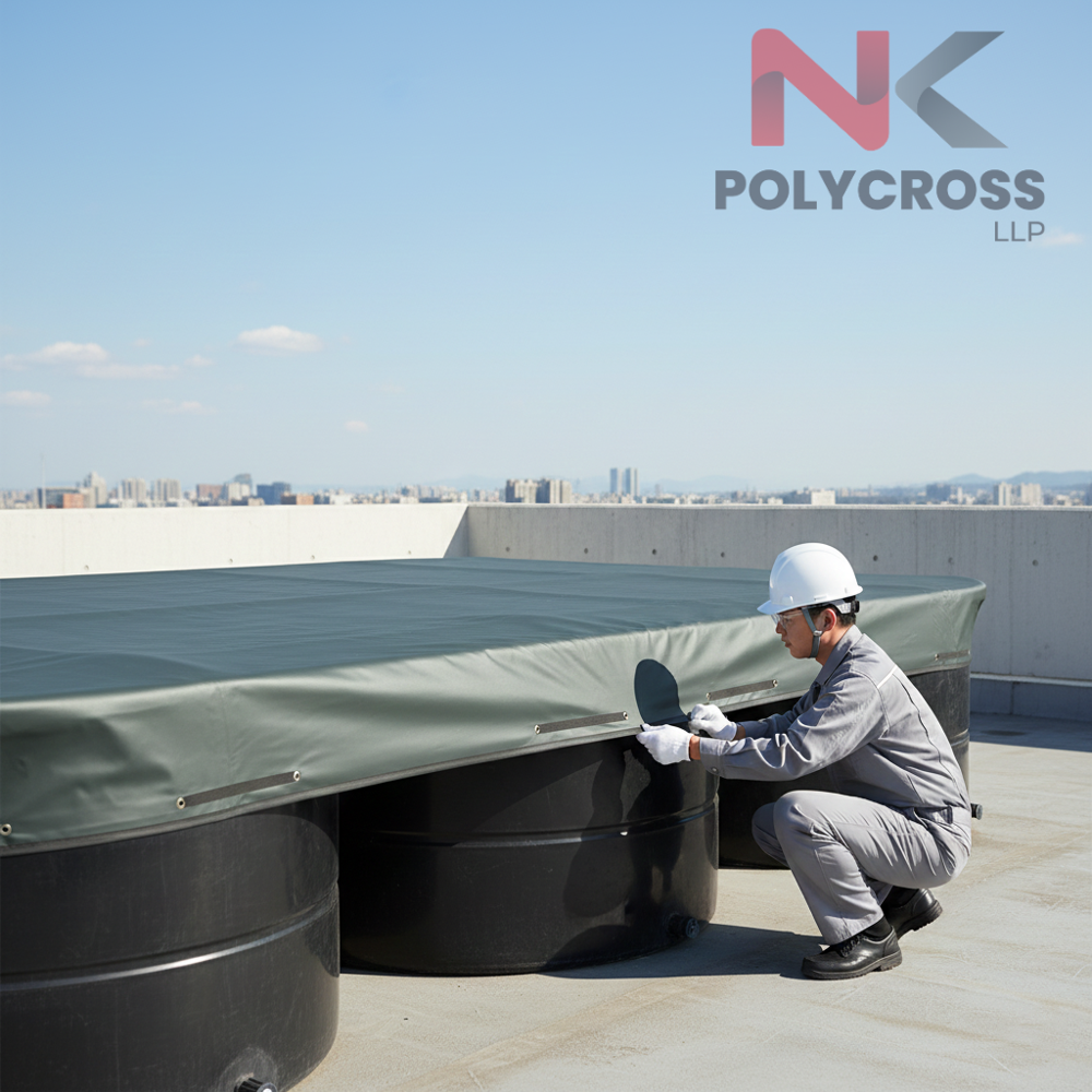 Water Tank Roof Cover - Color: Blue