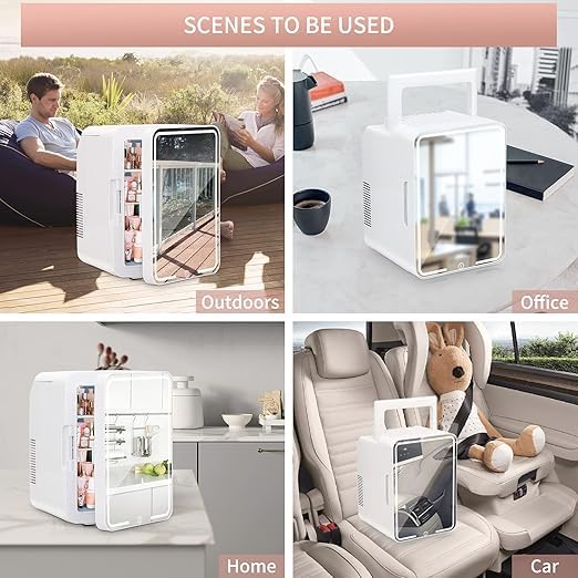 Skincare Fridge With Mirror And Lights