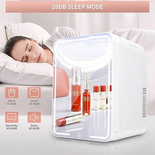 Skincare Fridge With Mirror And Lights