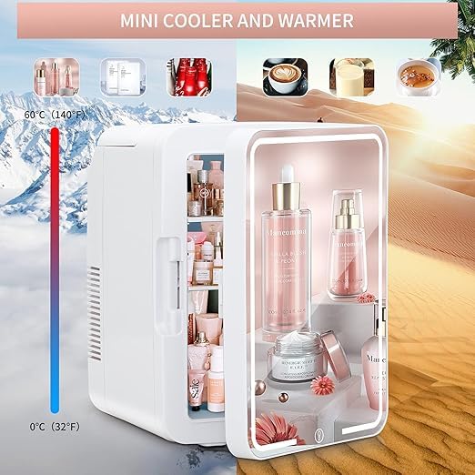 Skincare Fridge With Mirror And Lights
