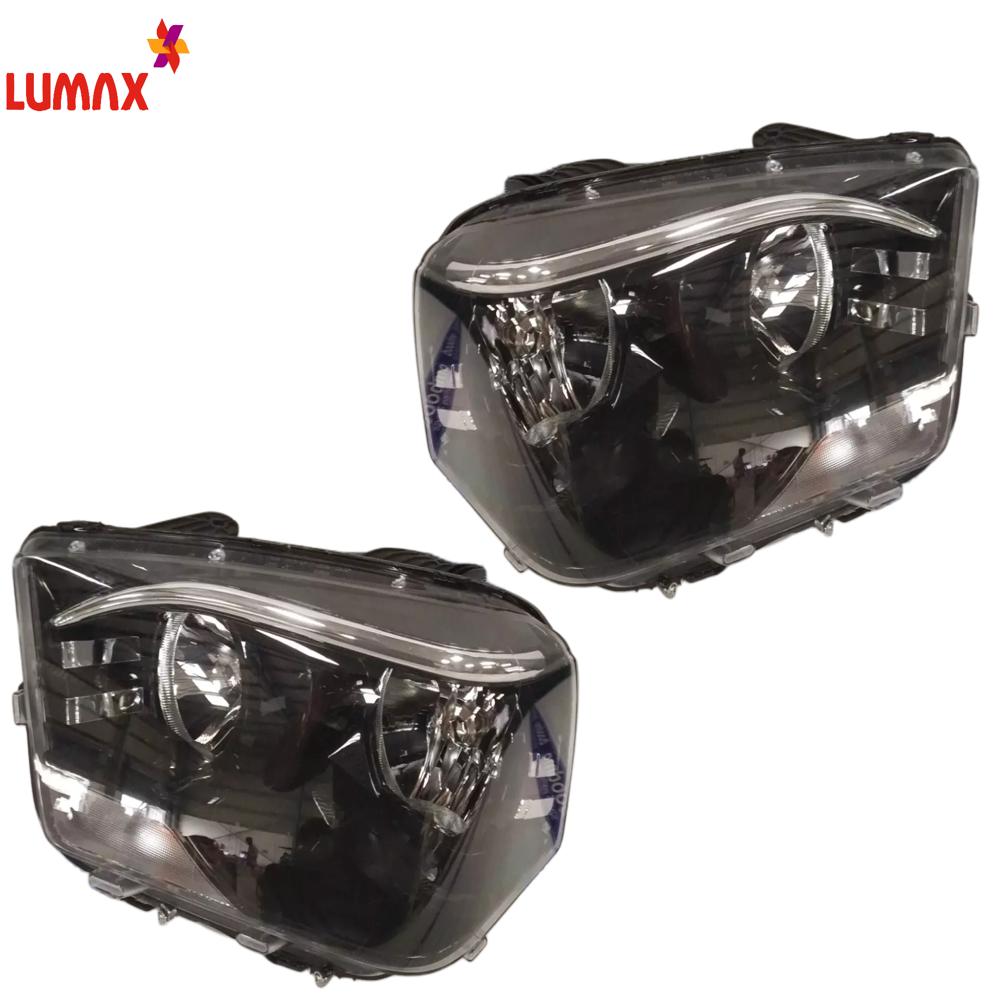 Lumax Headlight Assembly With Adjustable Motor For Mahindra Scorpio White 2014-2022