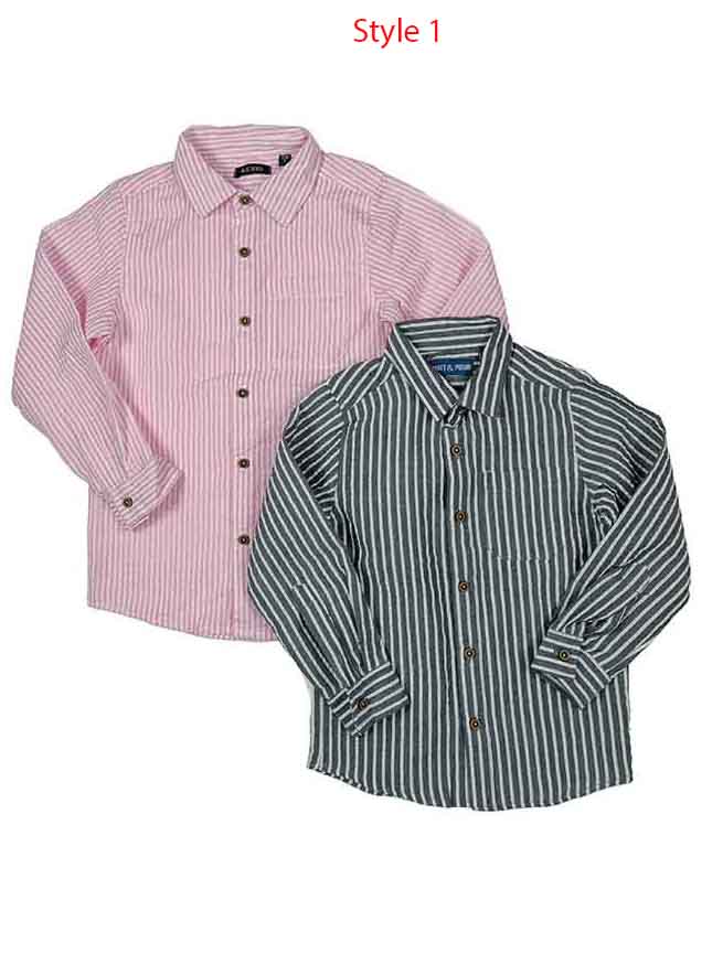 B16479 Boys Long Sleeve Woven Shirts