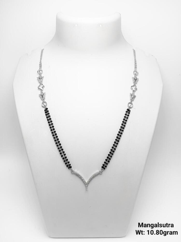 92.5 New Design Silver Mangalsutra Rodhium