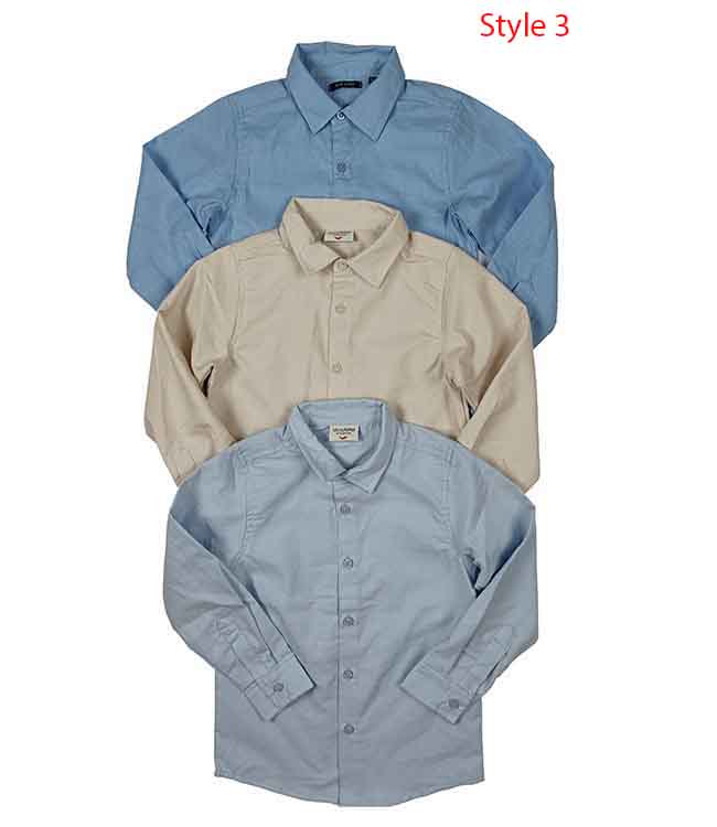 B16479 Boys Long Sleeve Woven Shirts