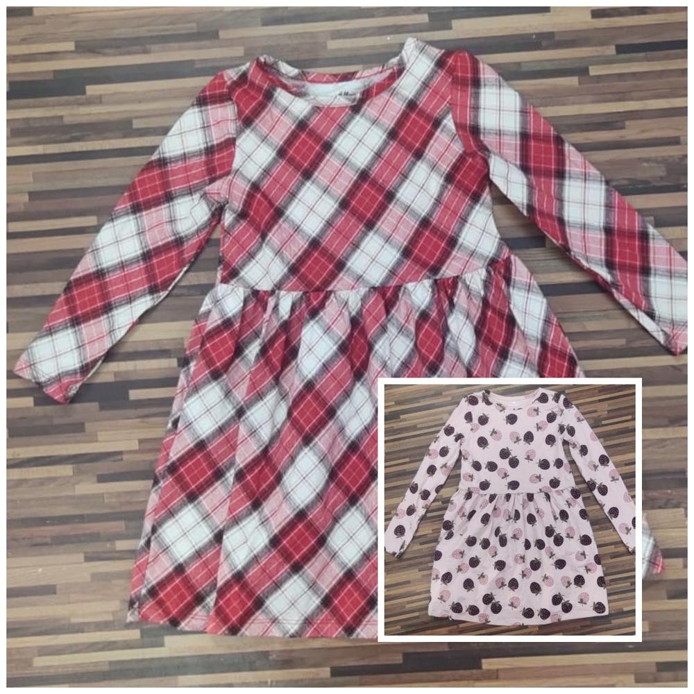 G22148 H&M and Anko Girls Long Sleeve Printed Dress