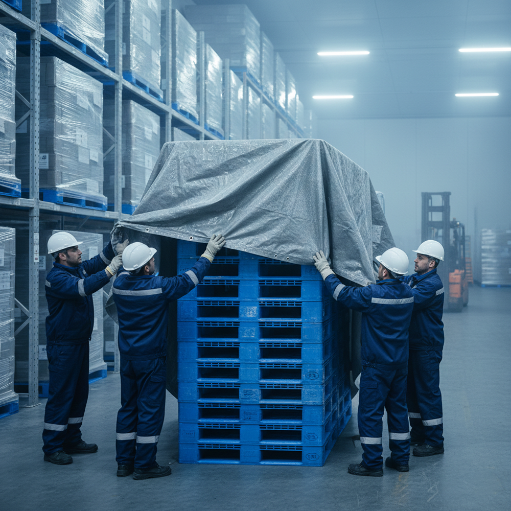 Plastic Pallet Cover - Color: Blue