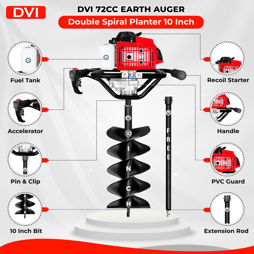 72cc Earth Auger with 10 inch bit