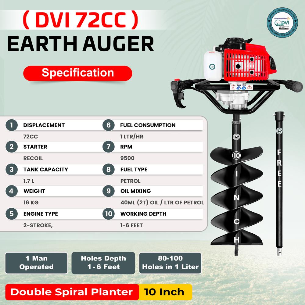 72cc Earth Auger with 10 inch bit