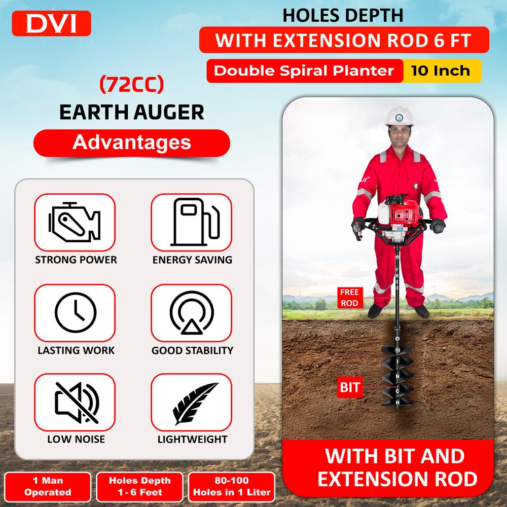 72cc Earth Auger with 10 inch bit