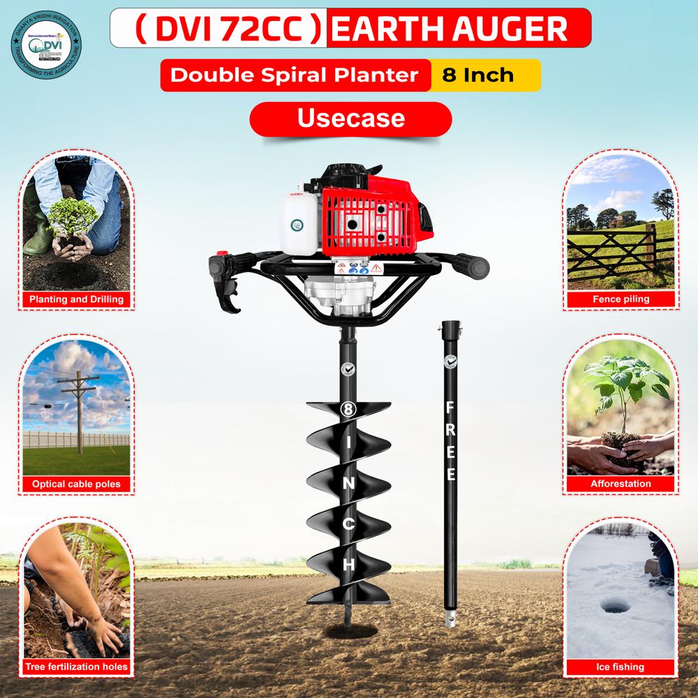  72cc Earth Auger with 8 inch bit