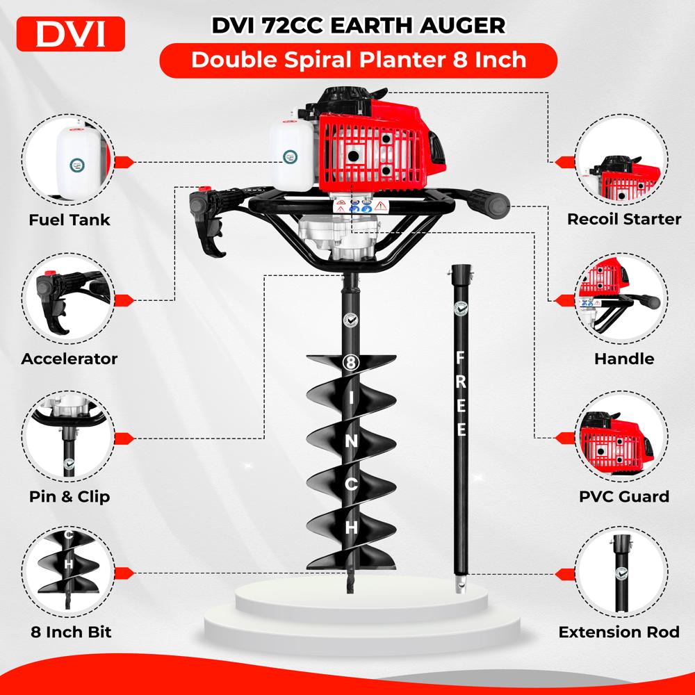  72cc Earth Auger with 8 inch bit
