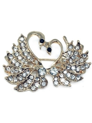 Crystal peackok feather brooch