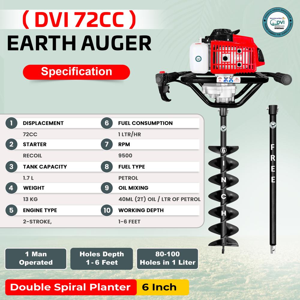 72cc Earth Auger with 6 inch bit