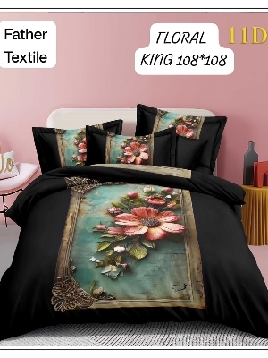 Glace Cotton Double Bedsheet 250*275 Cm - Color: Multicolor