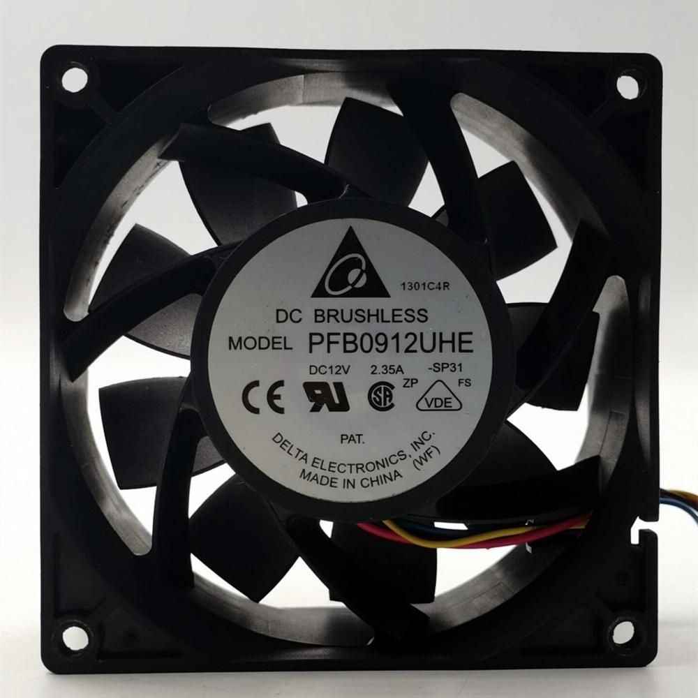 DELTA PFB0912UHE 12V DC 2.35A 9238mm 4-pin Ball Bearing Industrial Axial Cooling Fan