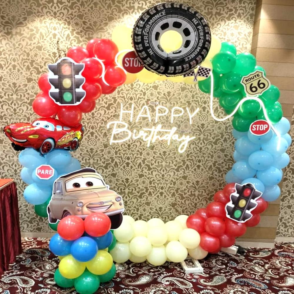 Cars Theme Birthday Party Ring Backdrop