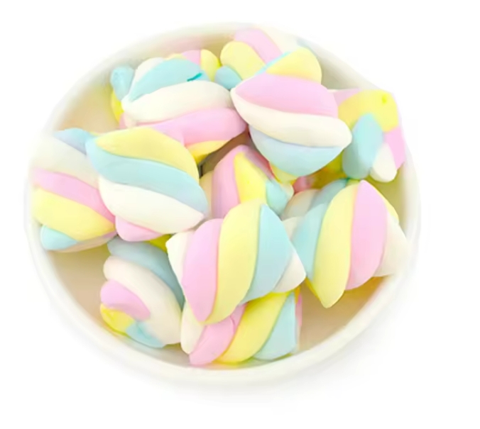 Bulk Hot Sale Custom Mini Halal Twist Marshmallow Candy - Color: Multi-colored