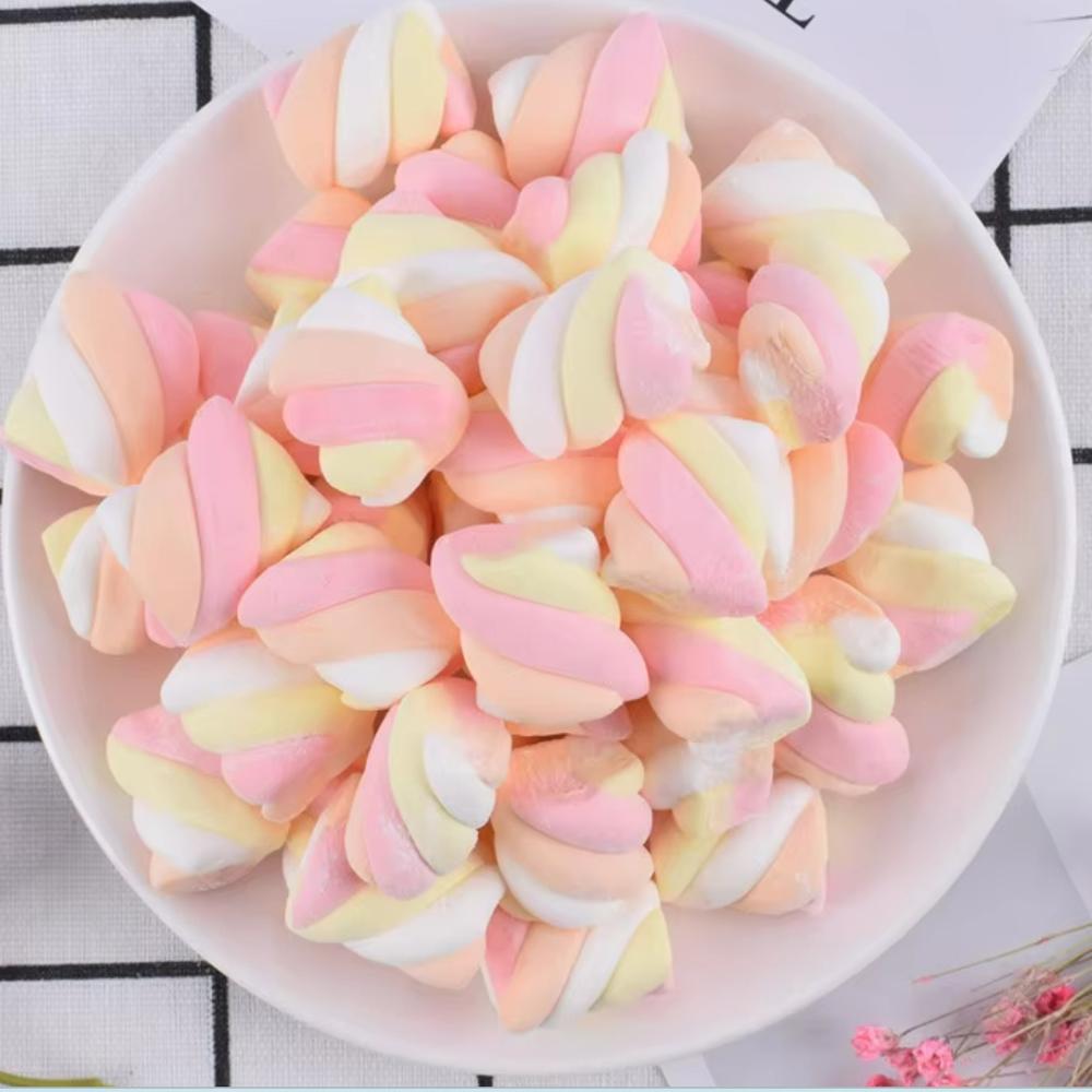 Bulk Hot Sale Custom Mini Halal Twist Marshmallow Candy