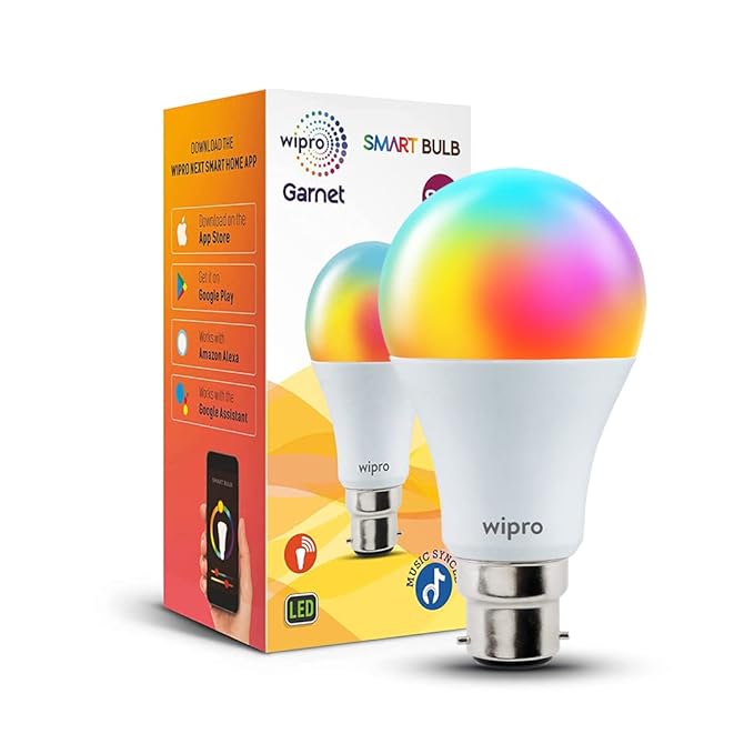 WIPRO GARNET 9W CCT RGB SMART LED BULB WB BULB E27