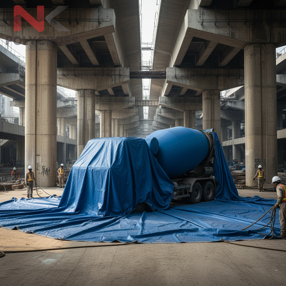 Concrete Mixer Cover - Application: Blue