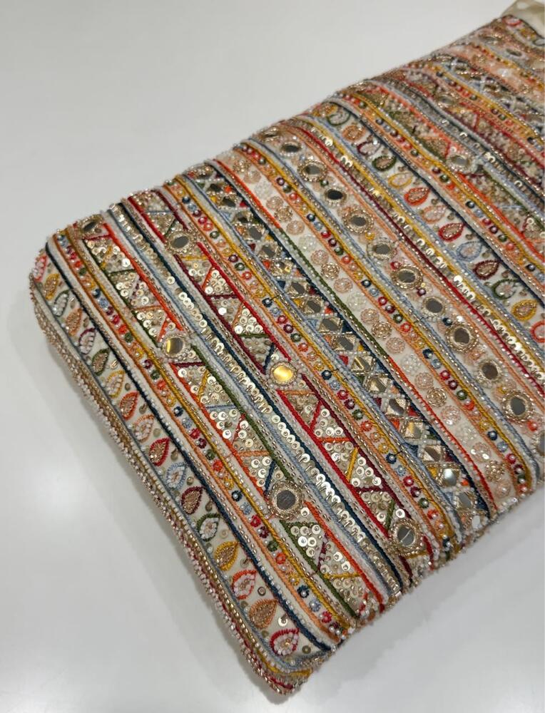 Mirror Work On Net Fabric