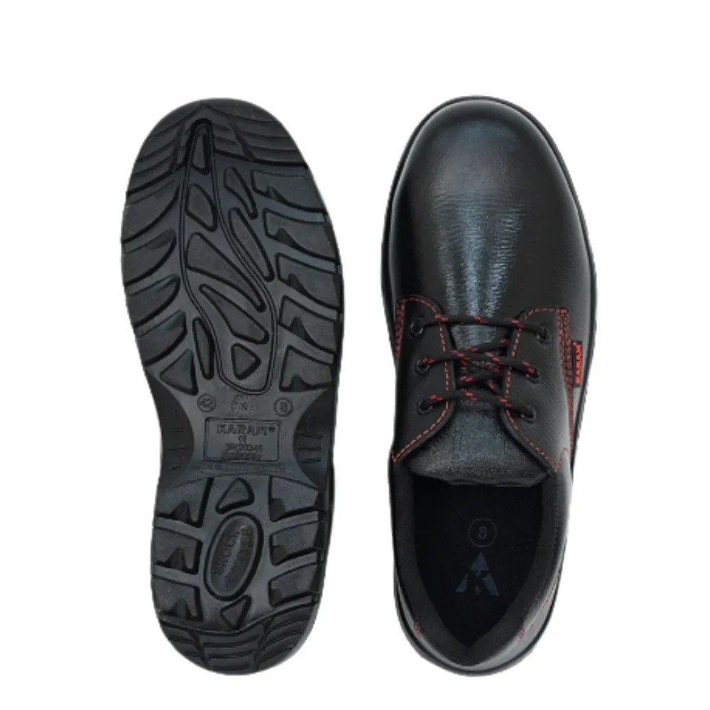 KARAM FS01 Deluxe Leather Red Stitched Safety Shoes