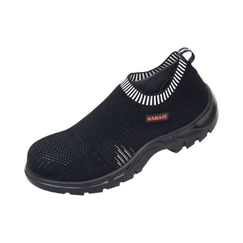 Karam Fs208 Flytex Black Slip-On Sporty Safety Shoes - Gender: Male