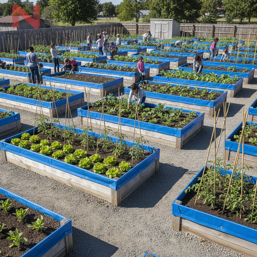 Raised Bed Liner - Color: Blue