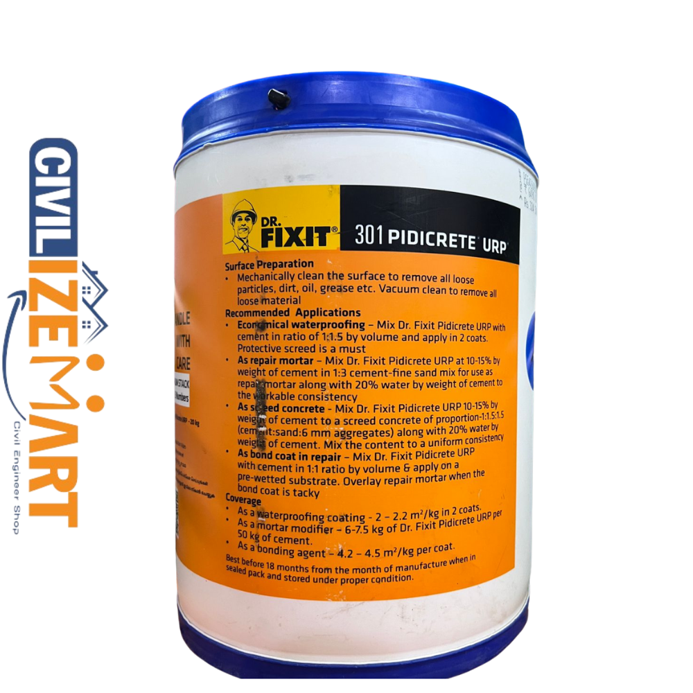 White Paste Dr.Fixit Pidicrete URP Roof Waterproofing Chemical