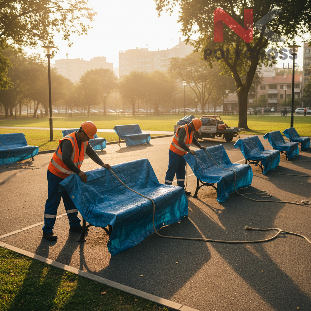 Park Bench Cover - Color: Blue