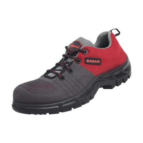 KARAM FS213 Flytex Red and Grey Sporty Safety Shoes