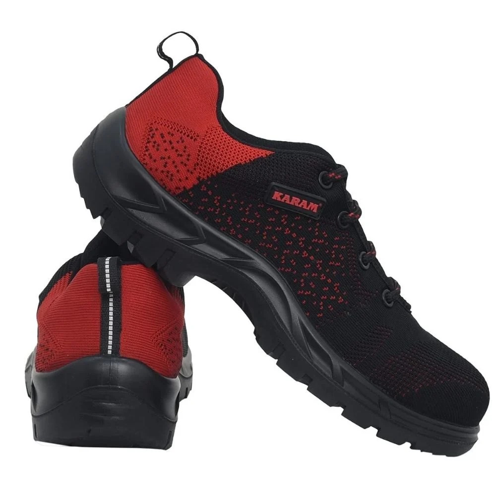 KARAM FS213 Flytex Red and Grey Sporty Safety Shoes
