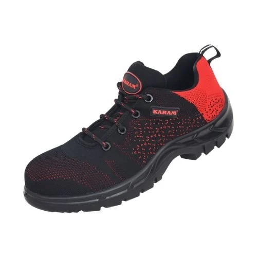 Karam Fs215 Flytex Red And Black Sporty Safety Shoes - Feature: Oil & Acid Resistant