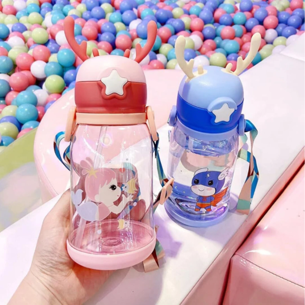 Deer Kids Water Bottle - Capacity: 450 Milliliter (ml)