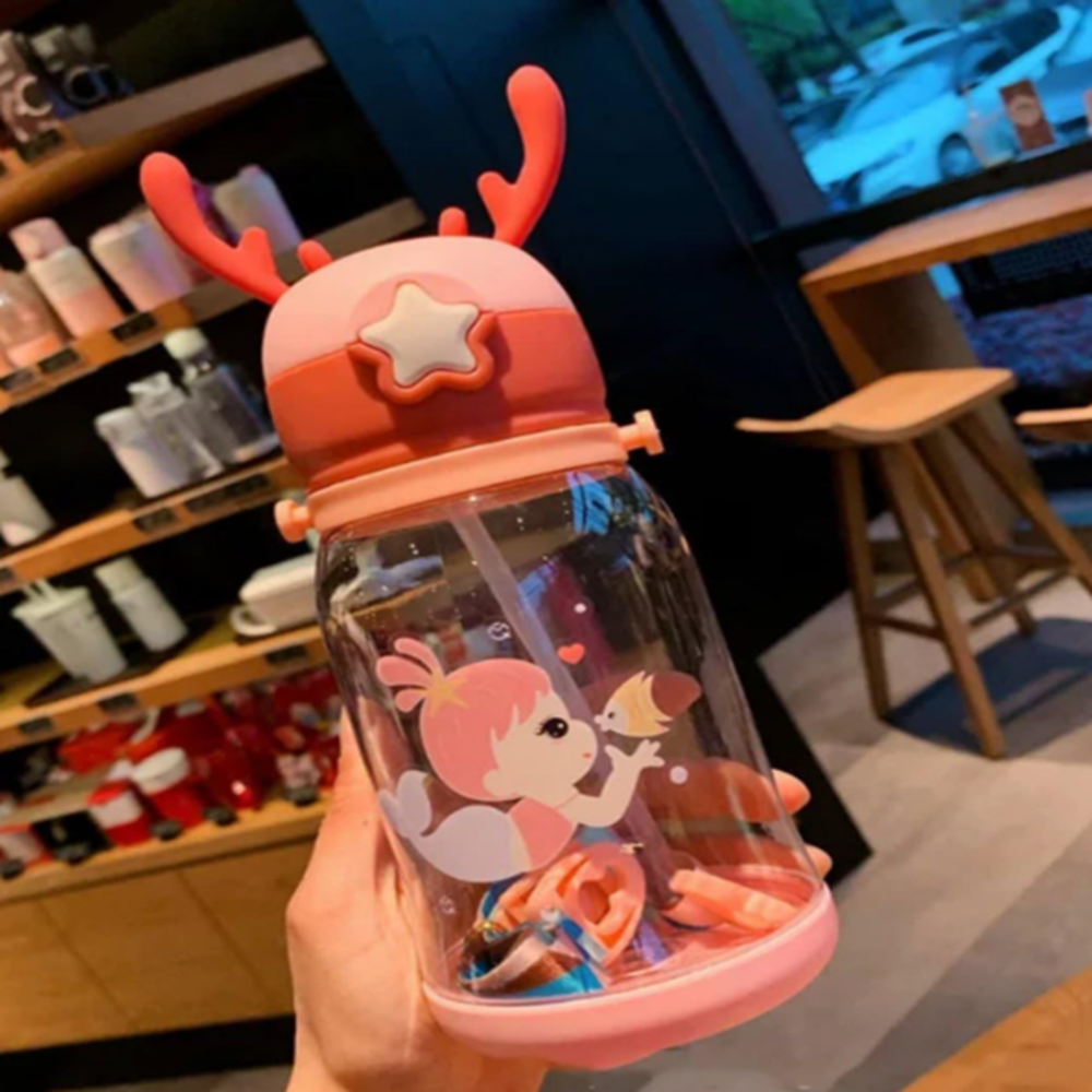 Deer Kids Water Bottle - Capacity: 450 Milliliter (Ml)