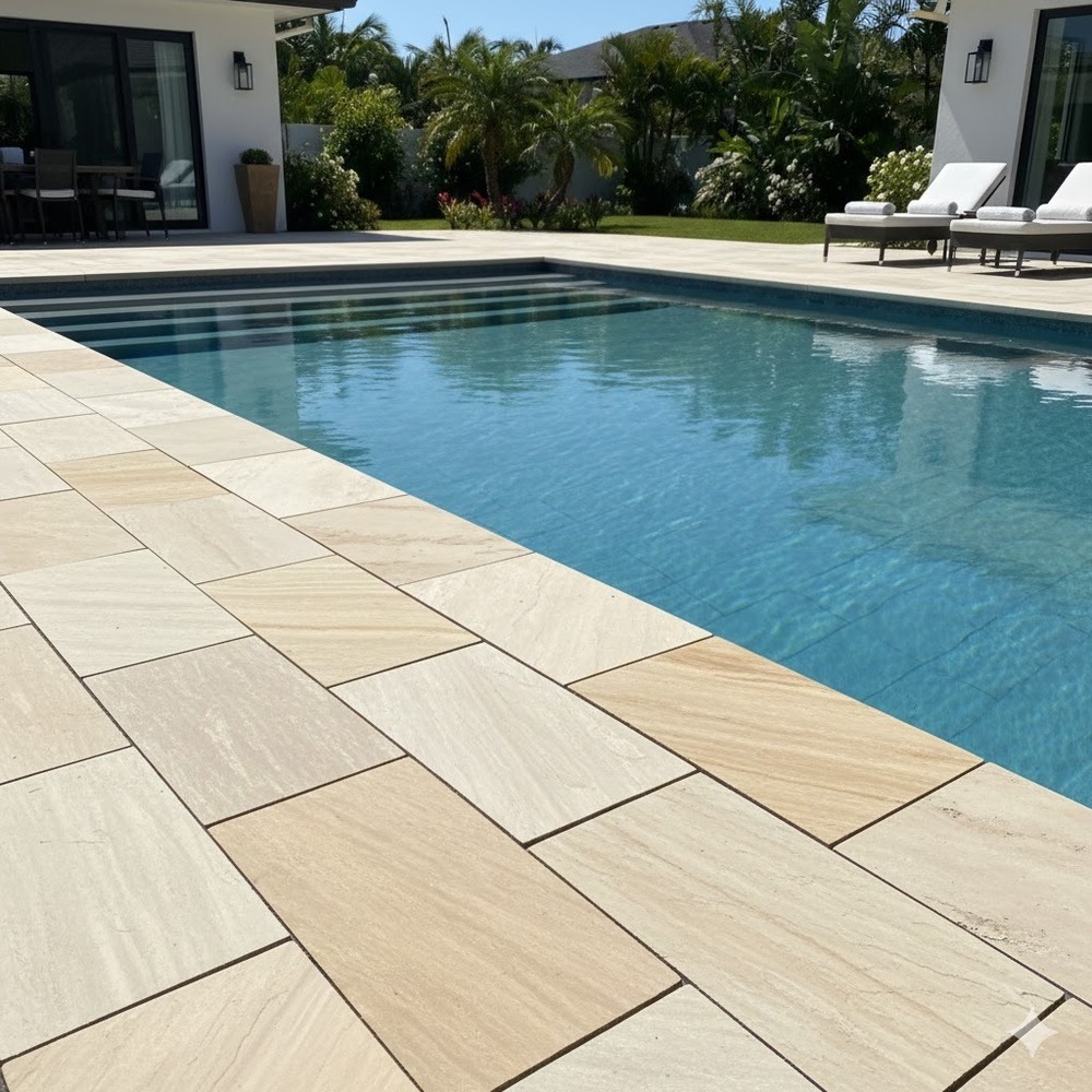 Camel Buff-Ribbon Buff Sandstone - Application: Flooring