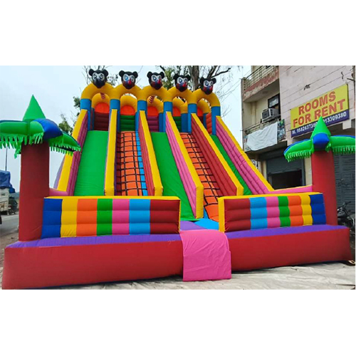 22x24 Feet 5 Lane Bouncy - Heavy Duty PVC Tarpaulin, Multicolored | Portable, Quick Inflate/Deflate, 15 Player Capacity