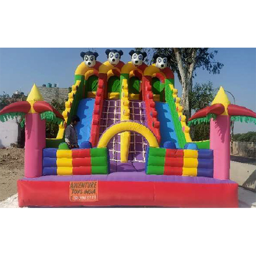 16x22 ft 4 Lane Bouncy - Commercial Grade PVC Tarpaulin, Multicolor, 1.5 HP Blower, UV Resistant, Portable