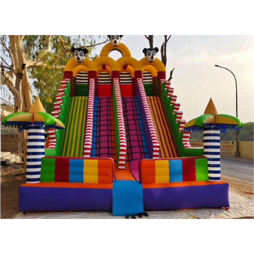 18x26 ft 4 Lane Bouncy - PVC Tarpaulin, Multi-Color, 9 ft Height, 1.5 HP Blower, UV Resistant