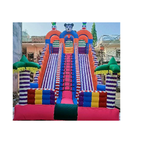 14x24 ft 3 Lane Bouncy - Commercial Grade 0.55 mm PVC, Multicolor, Includes Electric Blower, Anchors