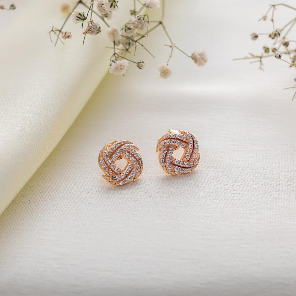 Earring 14 - Gold-Plated Metal Alloy 3.5x2 cm, Multi-Color Floral Dangle, Handcrafted Stud Earrings
