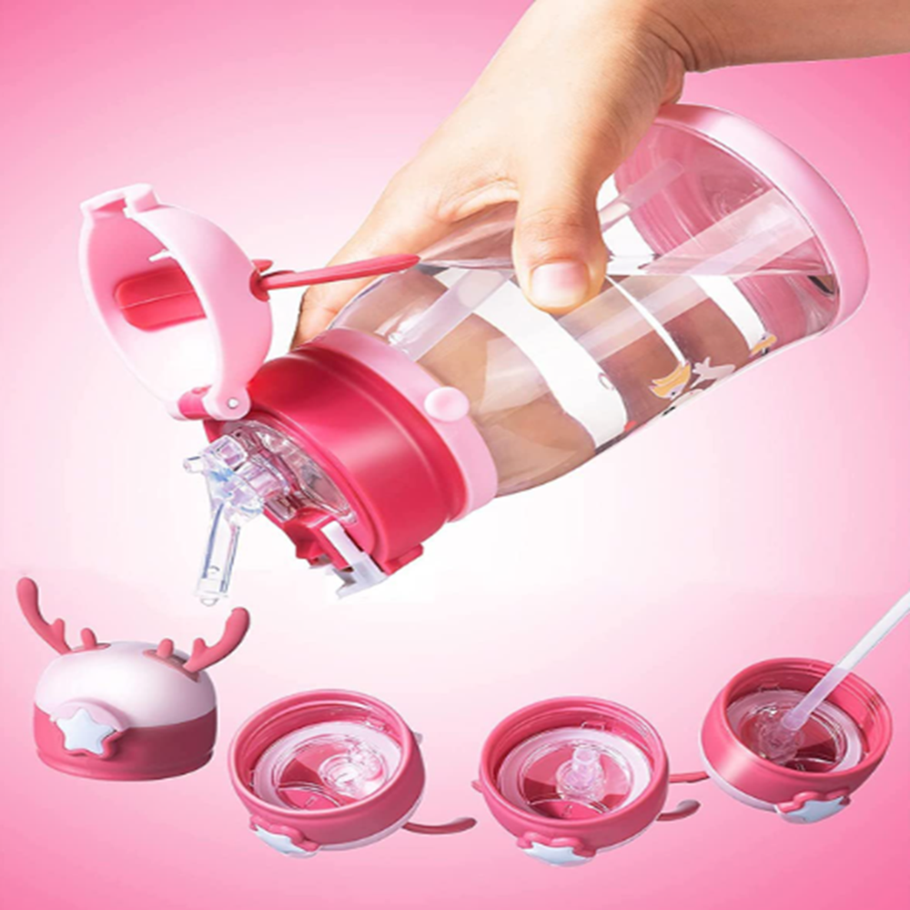 Deer Kids Water Bottle - Capacity: 450 Milliliter (Ml)