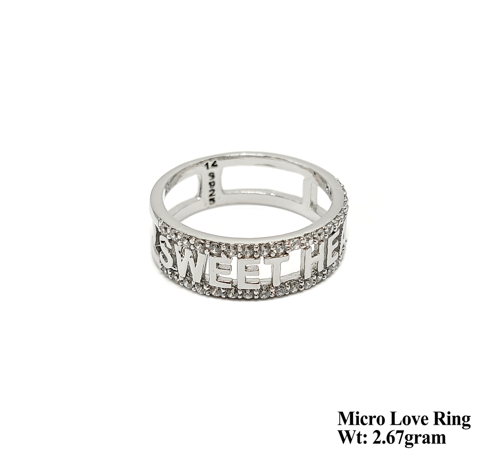 92.5 New Design Silver Micro Love Ring