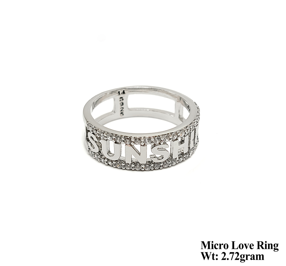 92.5 New Design Silver Micro Love Ring