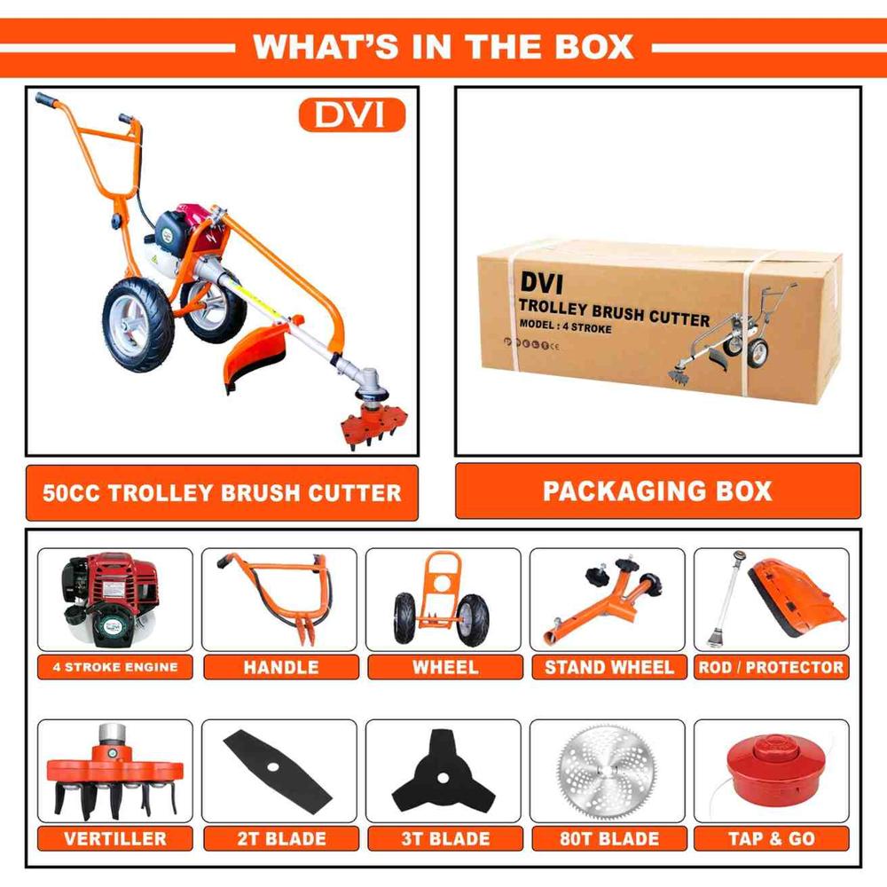 Trolley Brush Cutter With Vertiller Attachment