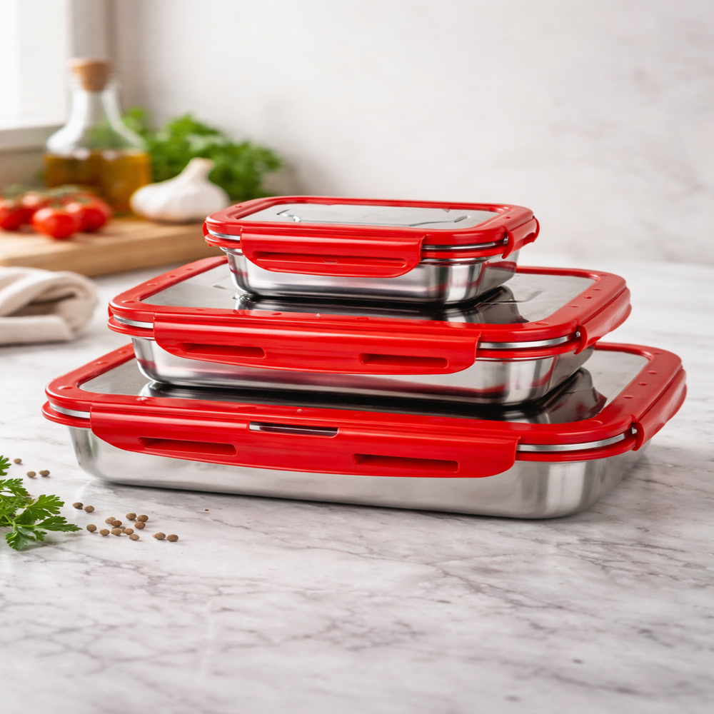 Chefkraft 2 Container Stainless Steel Lunch Box for School