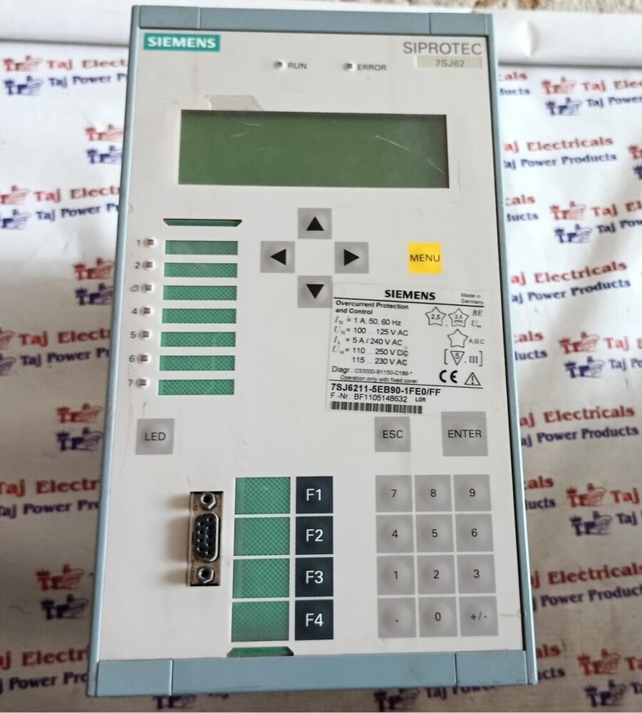 SIEMENS 7SJ6211-5EB90-1FE0/FF OVERCURRENT PROTECTION RELAY
