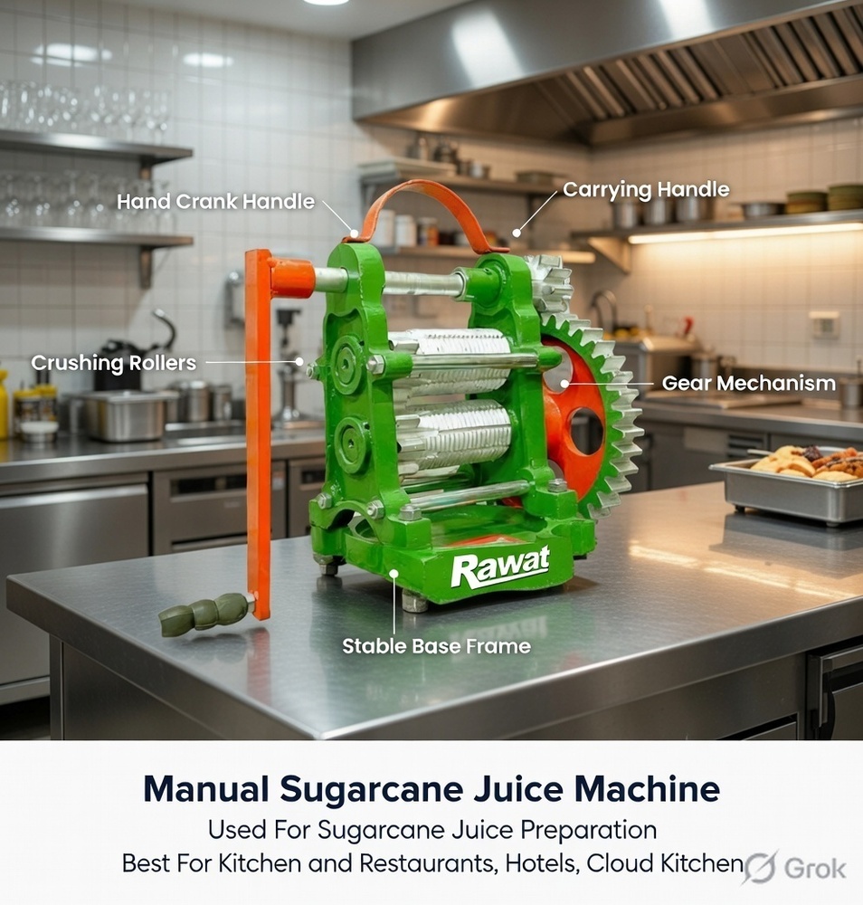 Sugarcane Juice Machine (CI)  Portable Hand-Operated Sugarcane Juicer